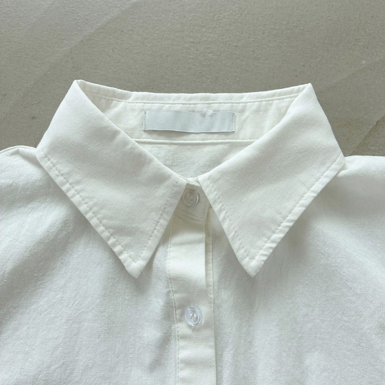 【丈別】ピンタックバックリボン半袖ブラウス(5color)