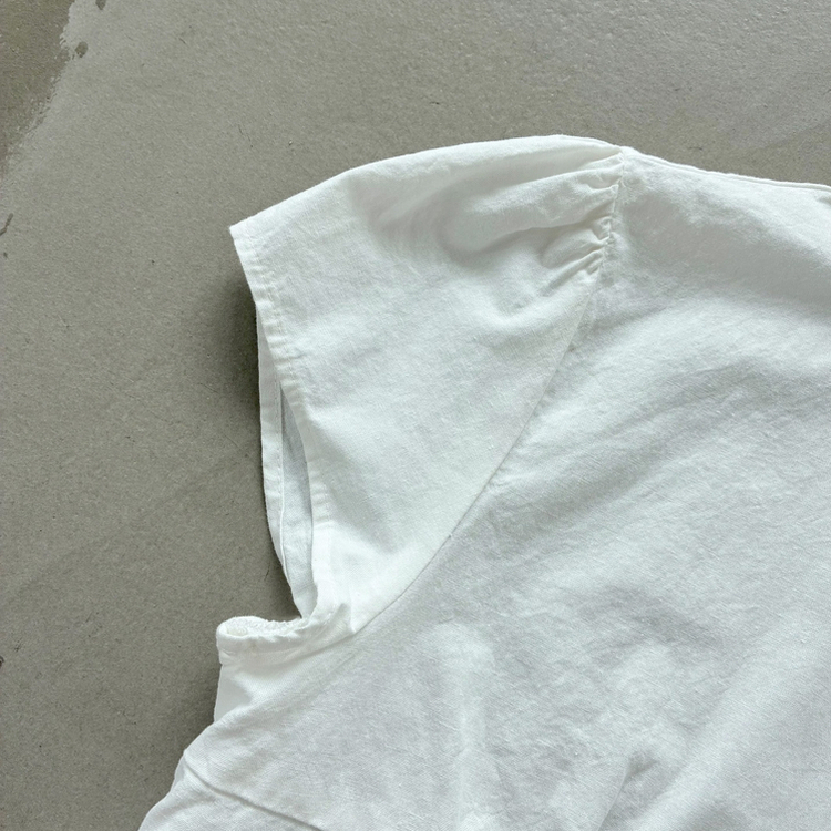 【丈別】ピンタックバックリボン半袖ブラウス(5color)