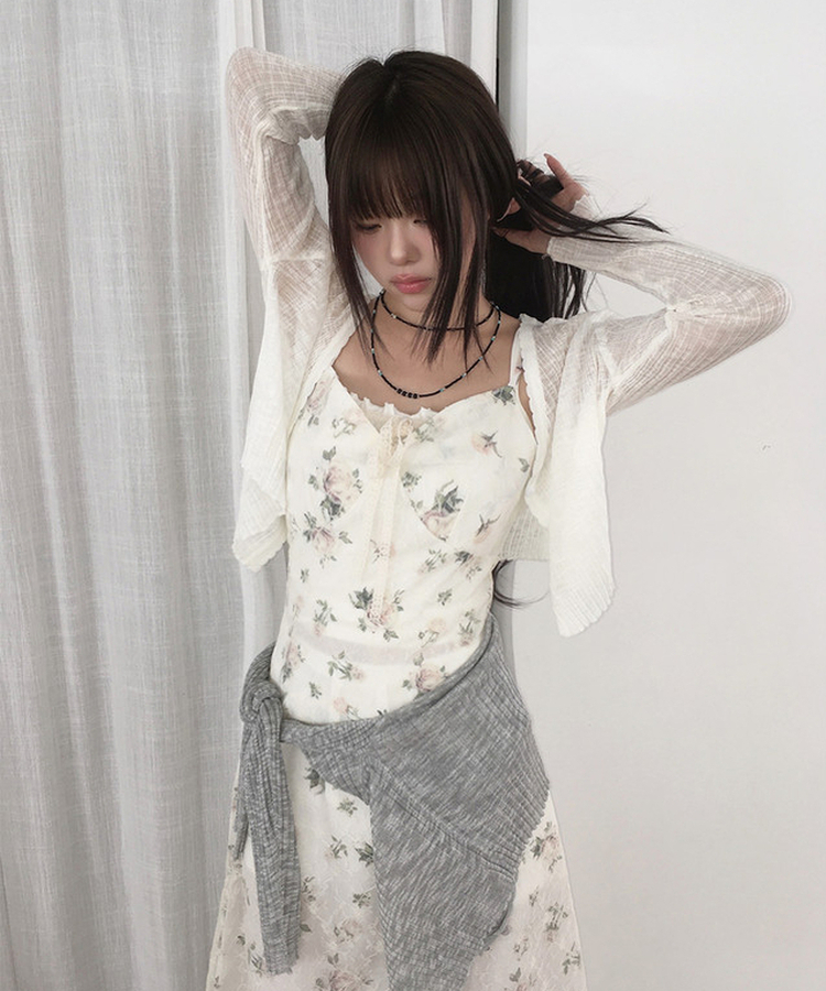 Vネックリブカーディガン(5color) IVORY