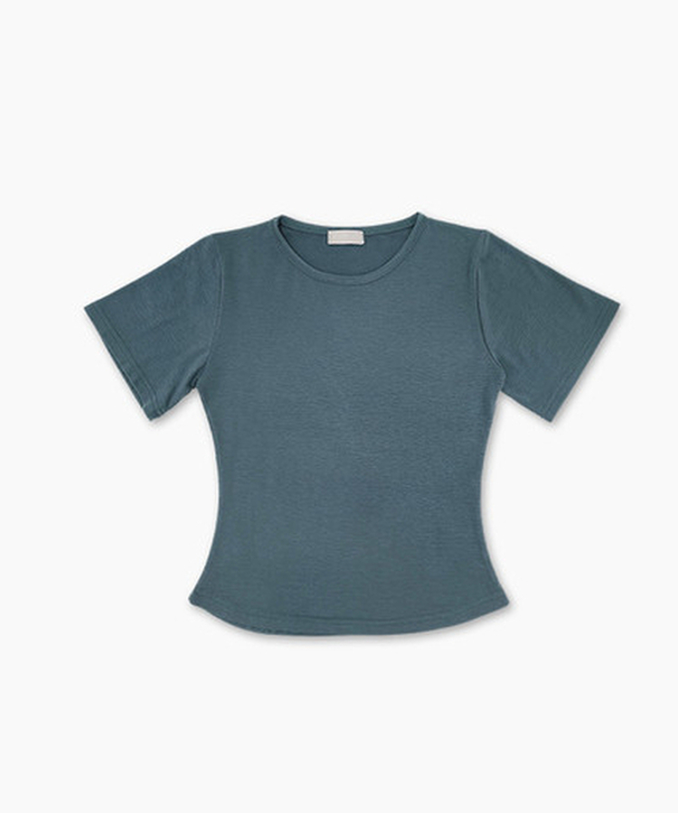 ラウンドスリムクロップ半袖Tシャツ(7color)