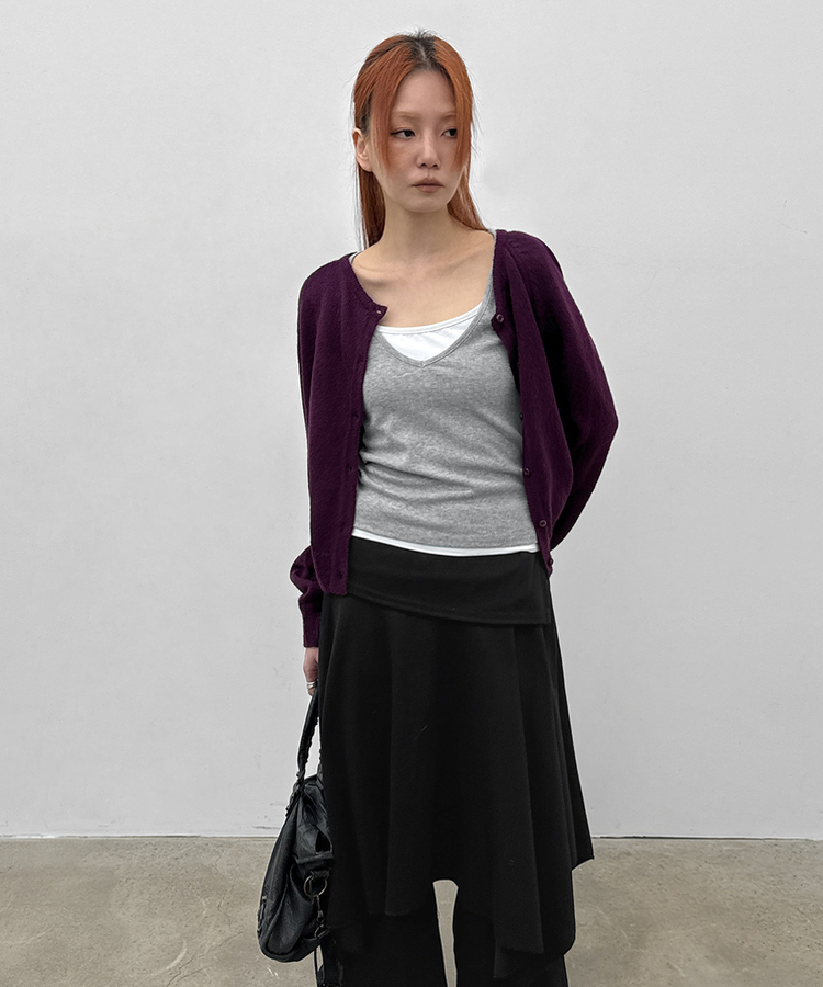 ディープVネック半袖Tシャツ(5color) MELANGE GRAY