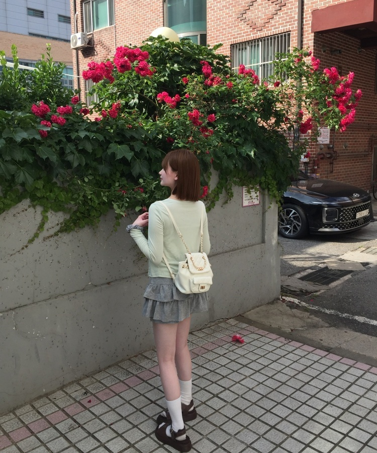 퀼팅 미니 백팩 아이보리