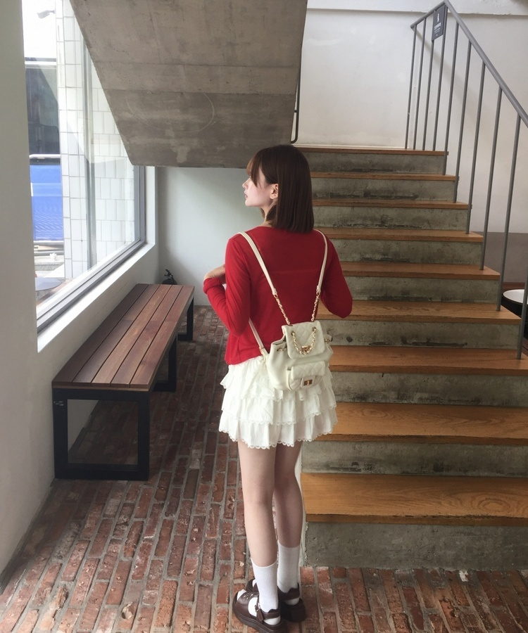 퀼팅 미니 백팩 아이보리