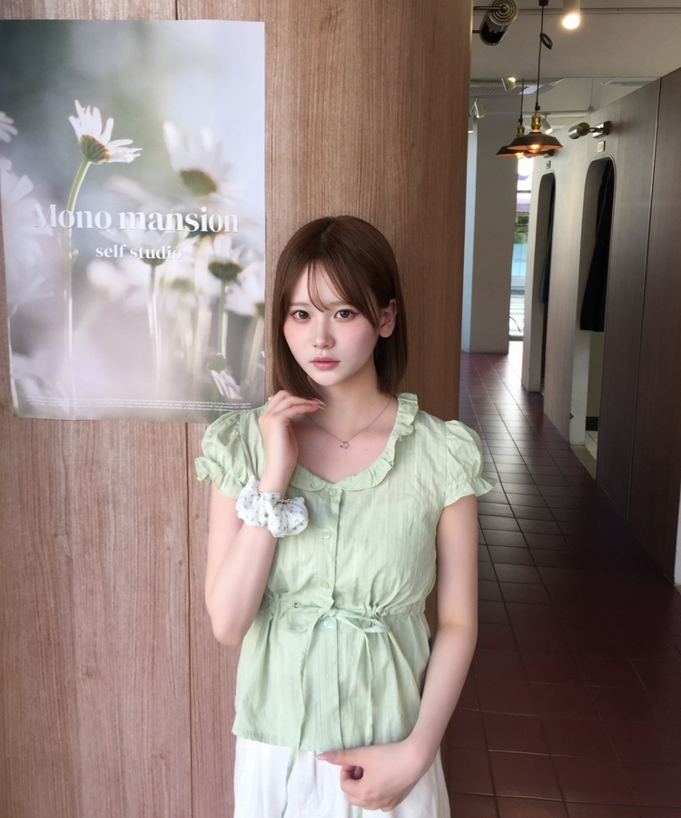 잔꽃 헤어 스크런치 핑크