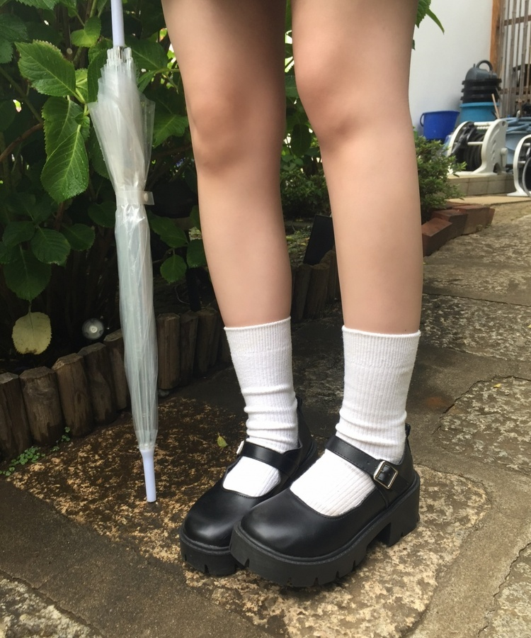 厚底メリージェーンローファー BLACK