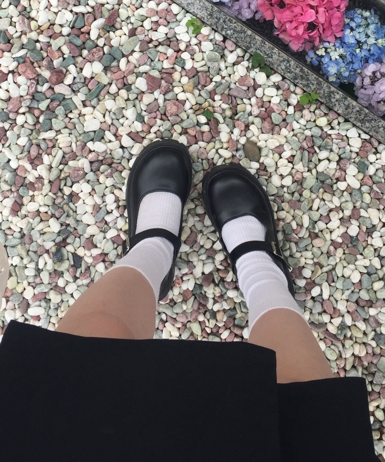 厚底メリージェーンローファー BLACK
