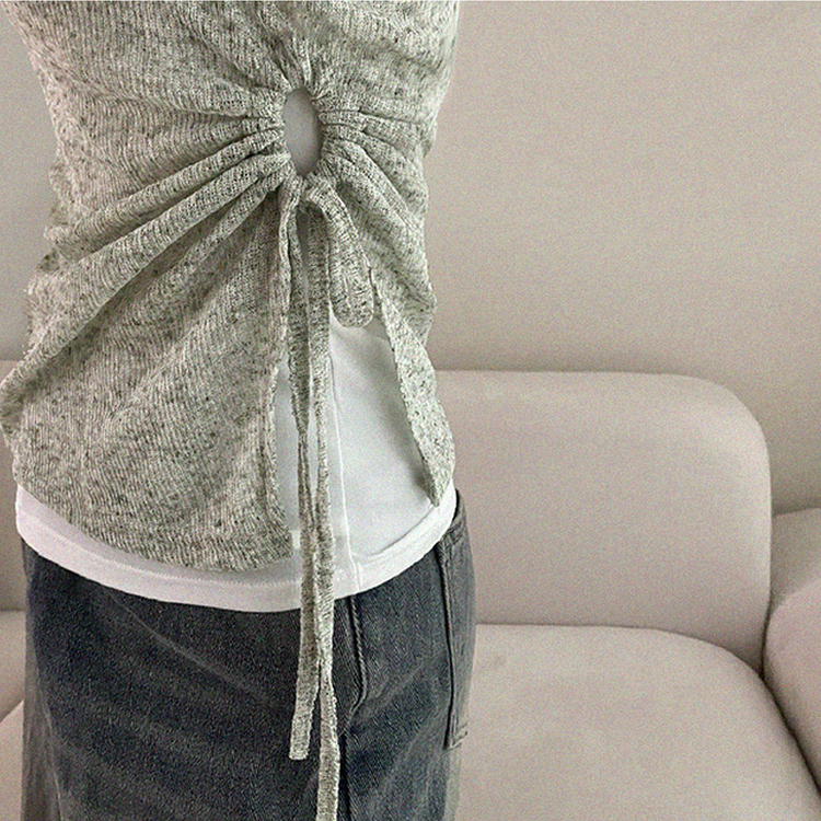 【SET】アシメシャーリングシアーニットTシャツ MINT