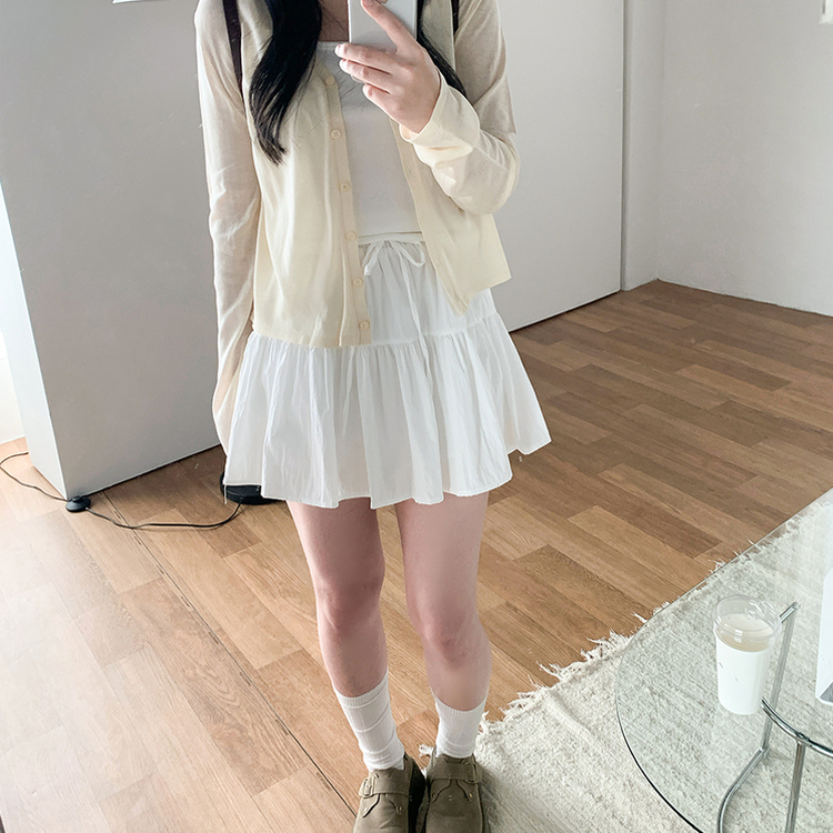 ティアードレイヤースカートパンツ IVORY