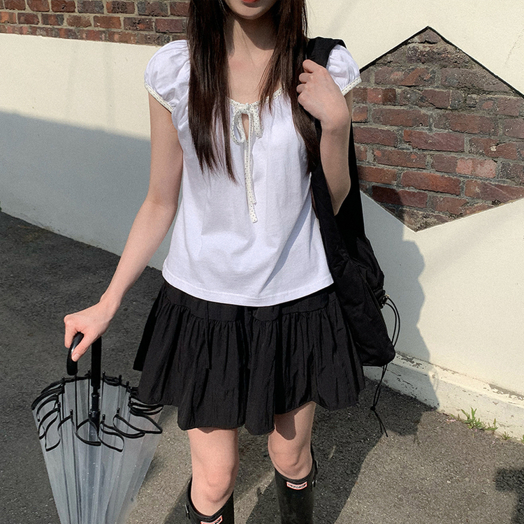 ティアードレイヤースカートパンツ BLACK