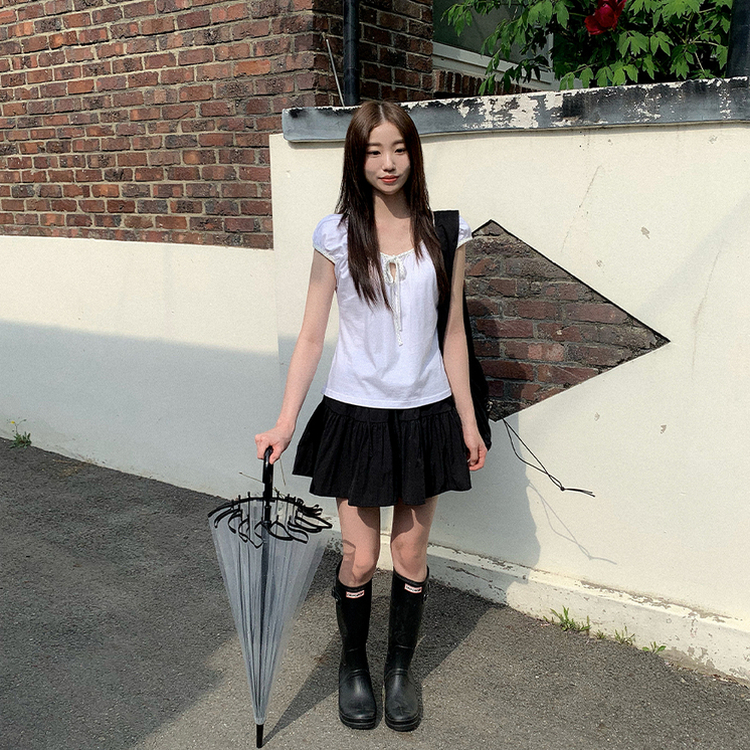 ティアードレイヤースカートパンツ BLACK