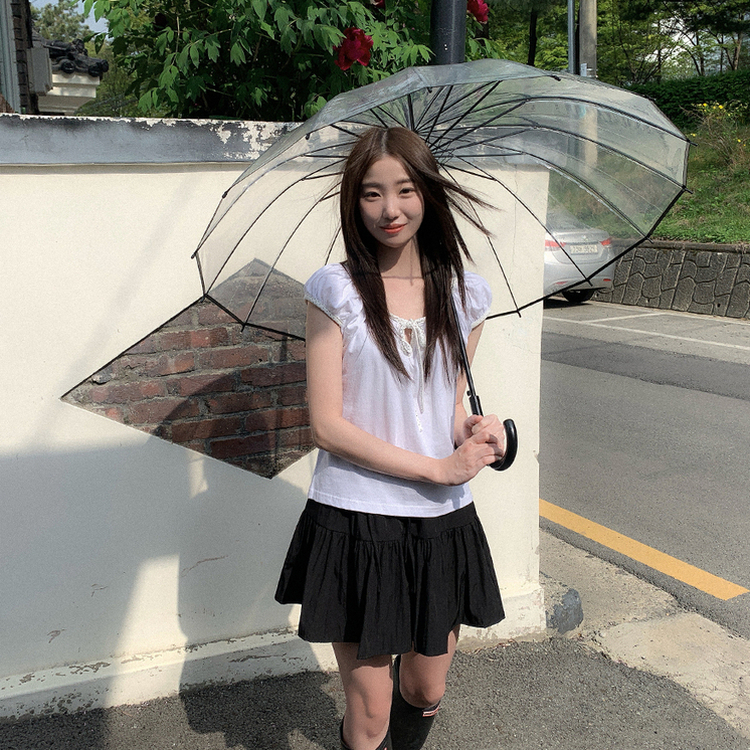 ティアードレイヤースカートパンツ BLACK