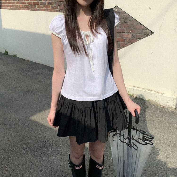 ティアードレイヤースカートパンツ BLACK