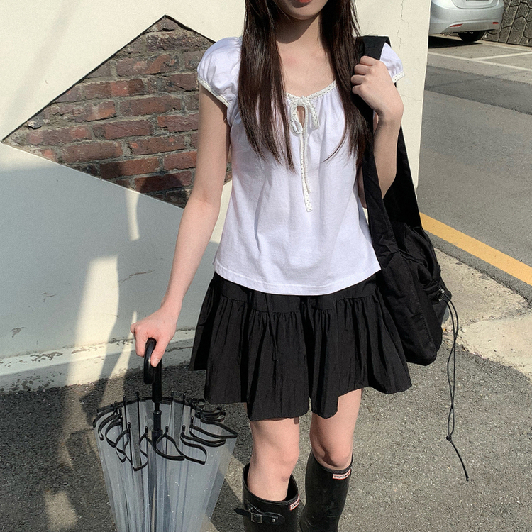 ティアードレイヤースカートパンツ BLACK