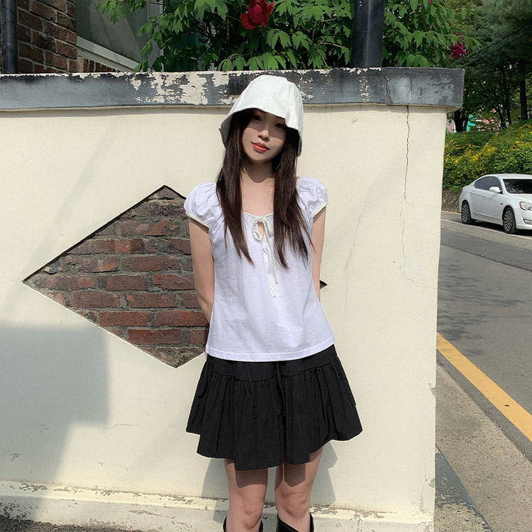 ティアードレイヤースカートパンツ BLACK