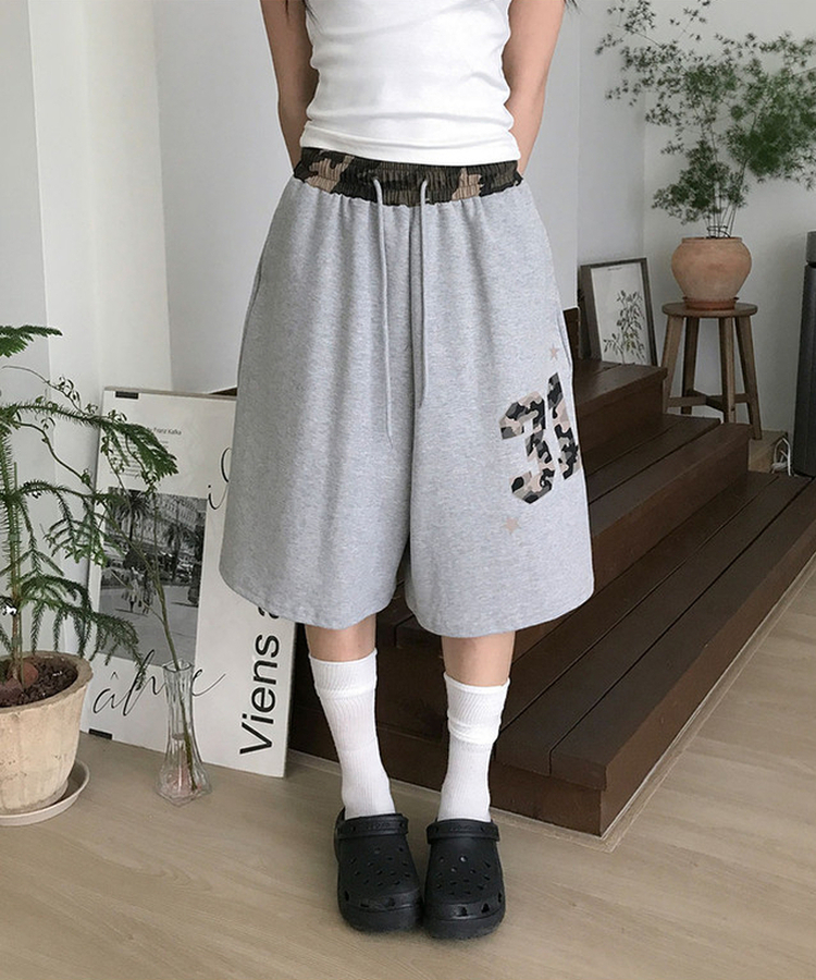 ミリタリーナンバープリントバミューダパンツ｜ショートパンツ｜韓国