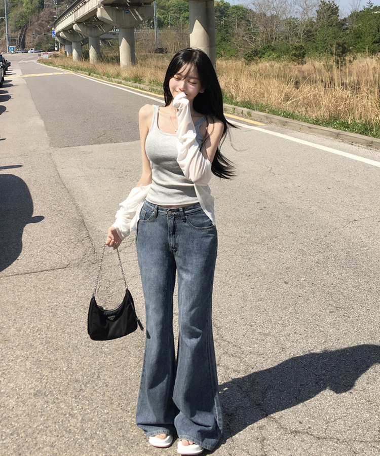 여름데님 케나 린넨 세미 부츠컷 와이드 팬츠 롱 워싱 데님 플레어핏 롱팬츠 슬림와이드 쿨링 진청 중청 연청 데일리팬츠 여름팬츠여름청바지 빈티지중청