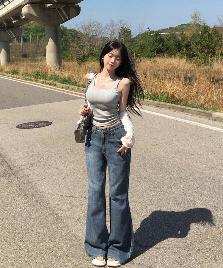 여름데님 케나 린넨 세미 부츠컷 와이드 팬츠 롱 워싱 데님 플레어핏 롱팬츠 슬림와이드 쿨링 진청 중청 연청 데일리팬츠 여름팬츠여름청바지 빈티지중청