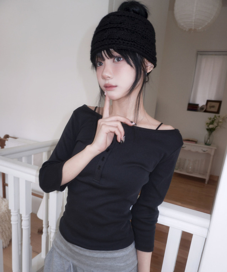【カップ付き】レースインナーキャミソール BLACK