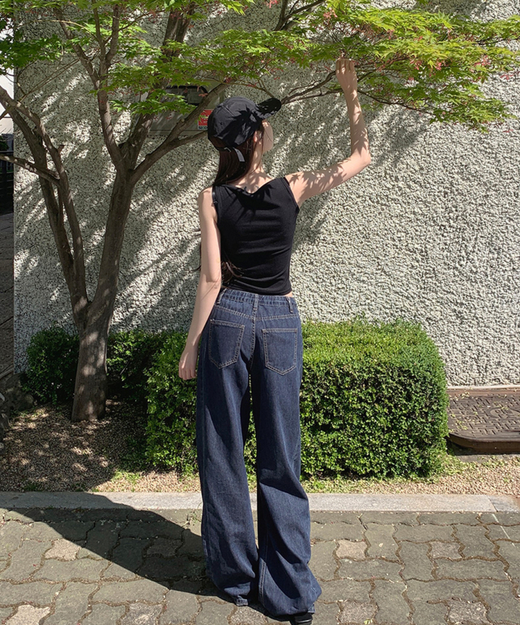 【丈別】サマーワイドデニムパンツ MID DENIM