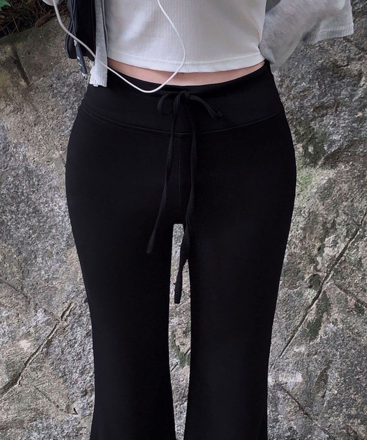 [고퀄원단/여름내내!]진짜 리얼 찰랑찰랑 여름 원단,코드 여리핏 부츠컷 트레이닝 팬츠 블랙