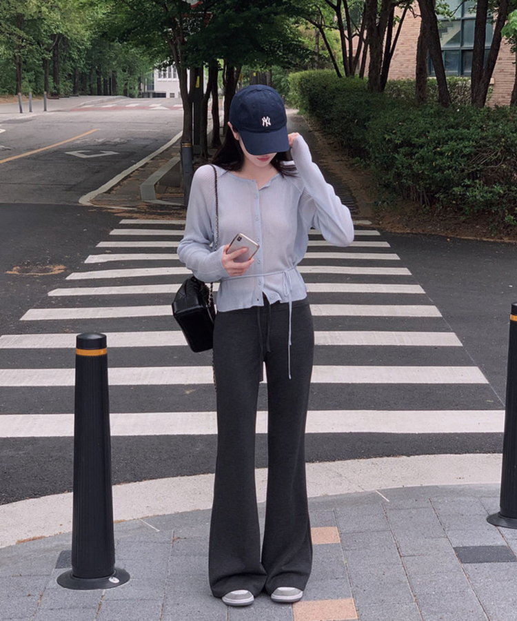 [고퀄원단/여름내내!]진짜 리얼 찰랑찰랑 여름 원단,코드 여리핏 부츠컷 트레이닝 팬츠 차콜