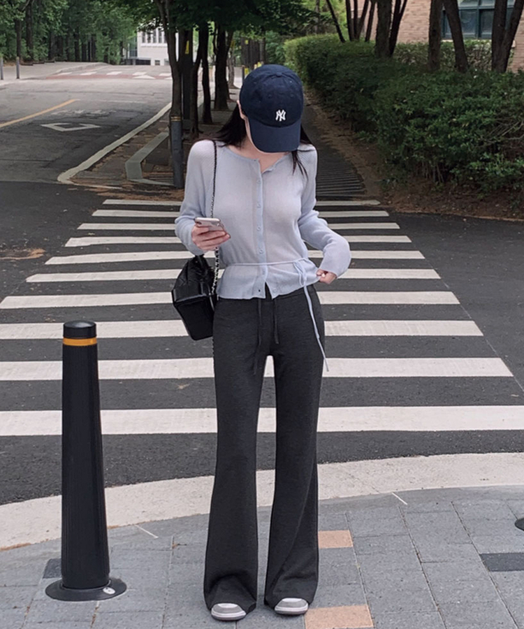 [고퀄원단/여름내내!]진짜 리얼 찰랑찰랑 여름 원단,코드 여리핏 부츠컷 트레이닝 팬츠 차콜