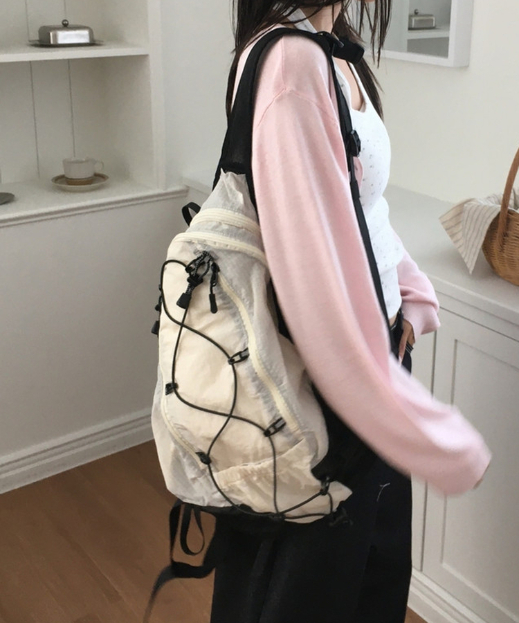 ナイロンストリングリュック IVORY