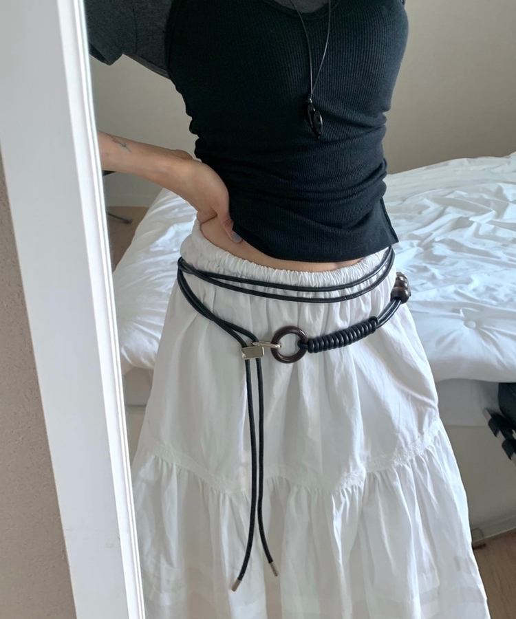ストリングウッドリングベルト BLACK