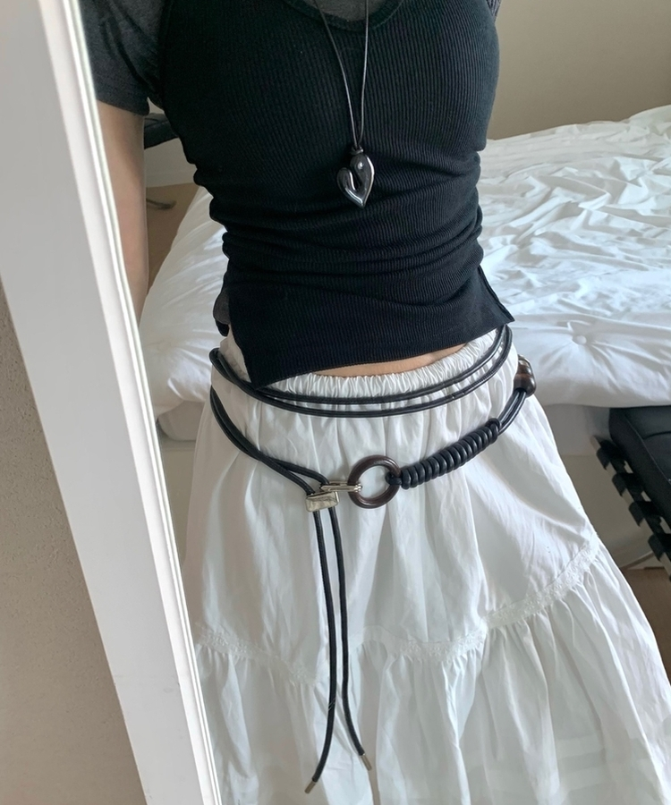 ストリングウッドリングベルト BLACK