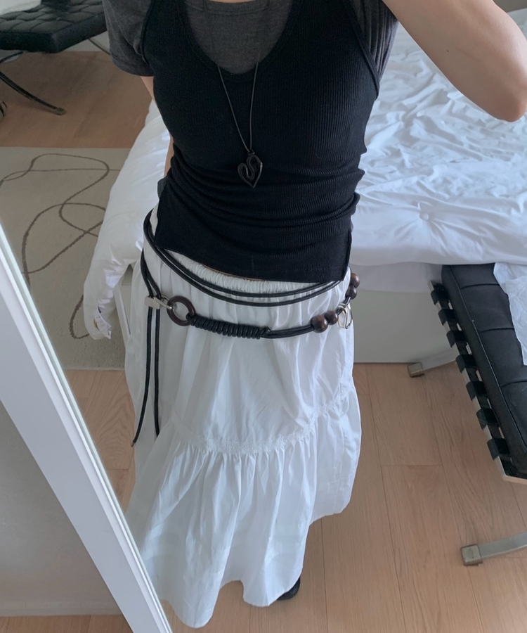 ストリングウッドリングベルト BLACK