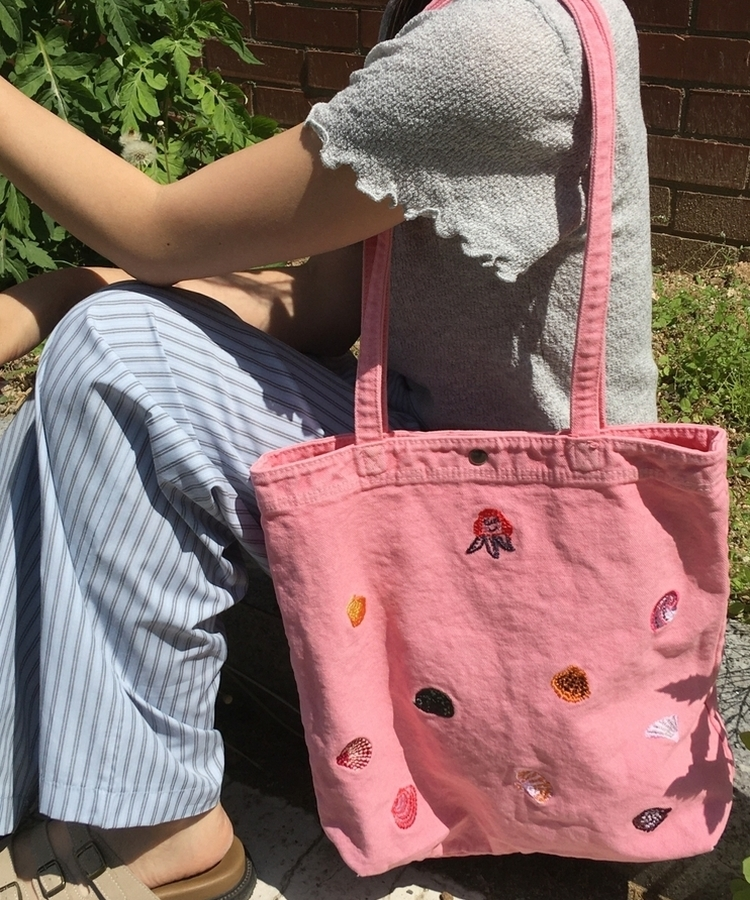 刺繍キャンバスショルダーバッグ(7color) INDIE PINK