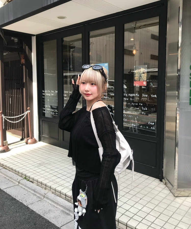 シースルーサマーニット BLACK