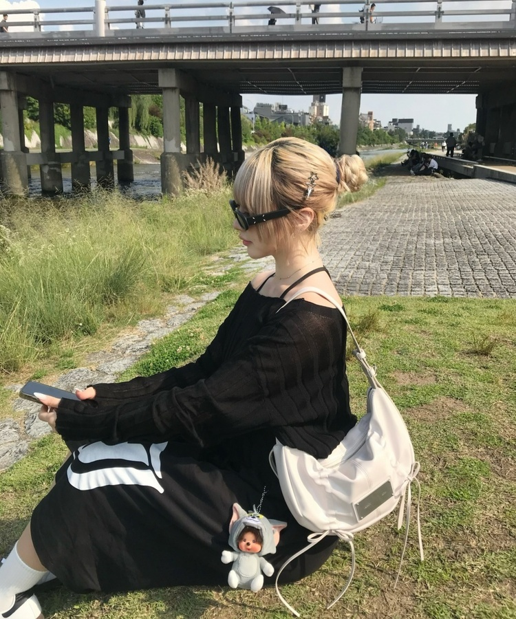 シースルーサマーニット BLACK