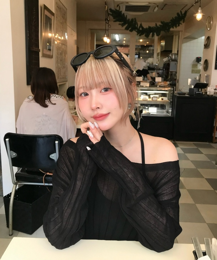 シースルーサマーニット BLACK