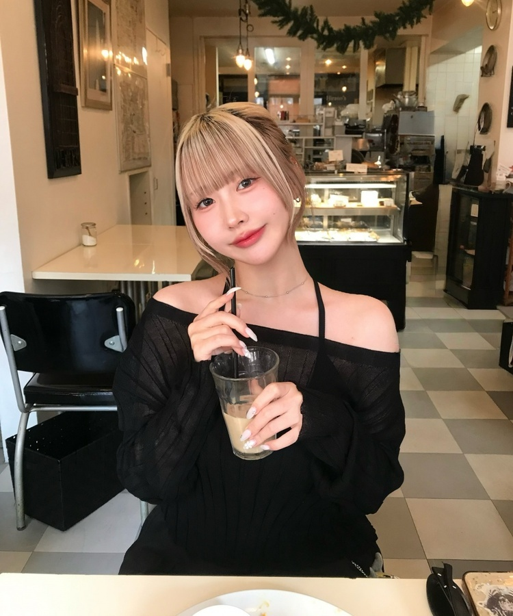 シースルーサマーニット BLACK