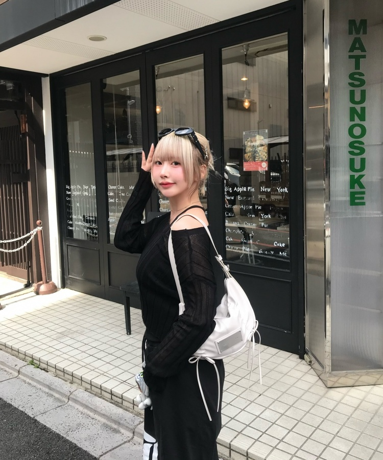 シースルーサマーニット BLACK