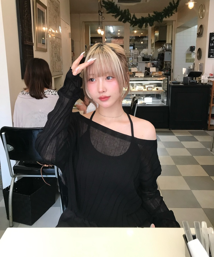 シースルーサマーニット BLACK