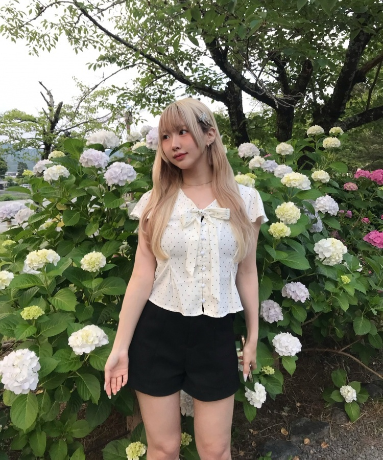 ヴィンテージドットブラウス WHITE