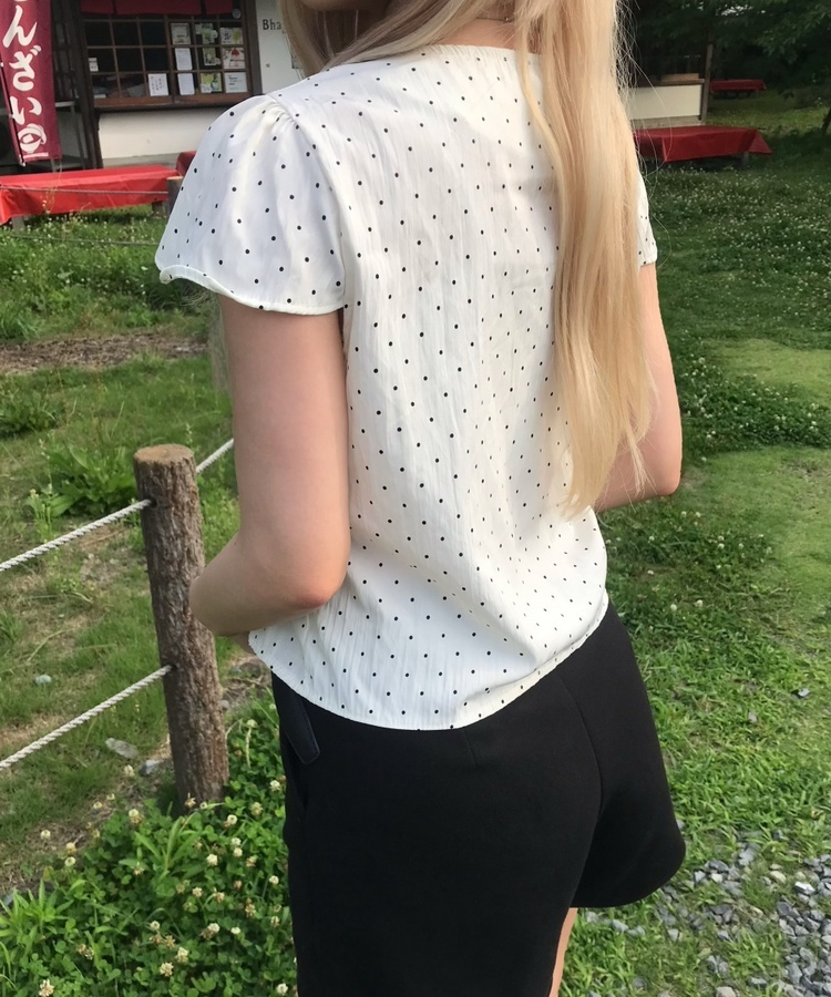 ヴィンテージドットブラウス WHITE