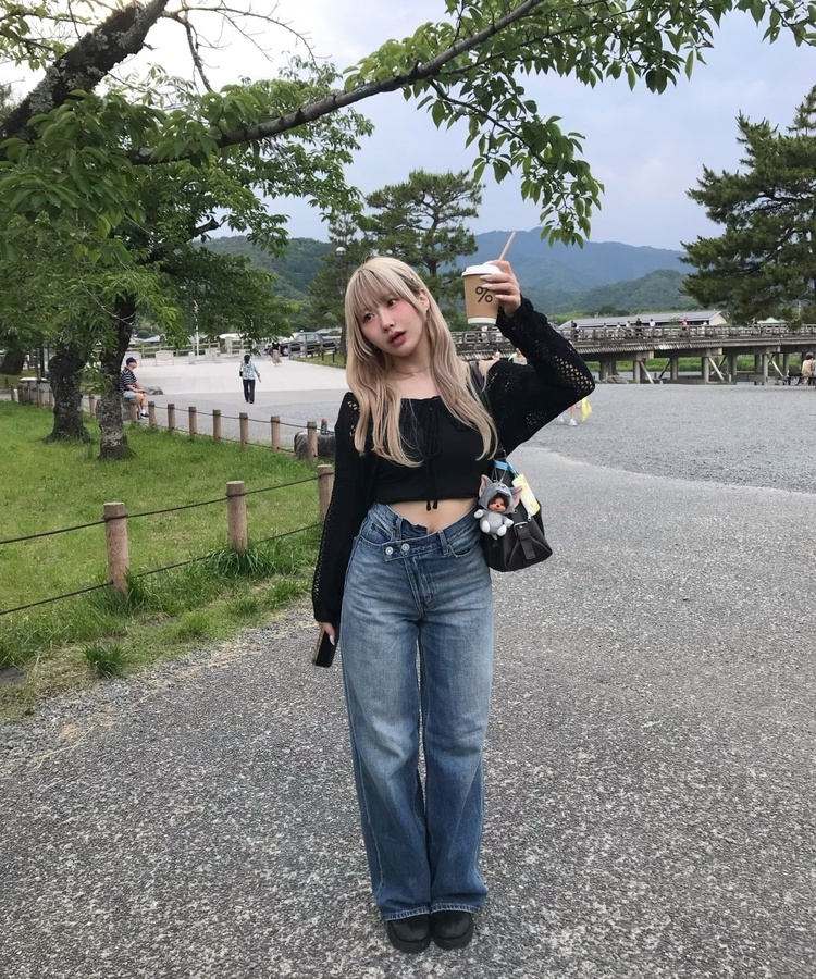 サマーメッシュリボンカーディガン BLACK