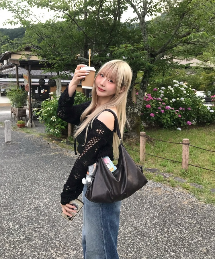 サマーメッシュリボンカーディガン BLACK