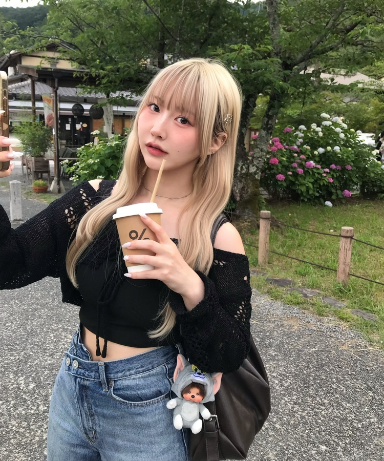 サマーメッシュリボンカーディガン BLACK