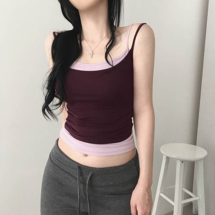 レイヤードインナーキャミソール(8color) WINE
