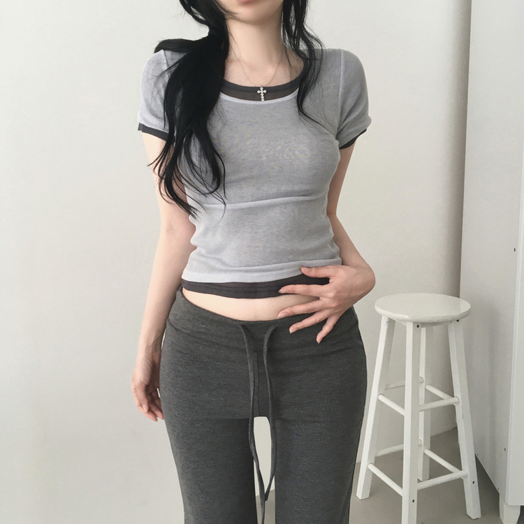 シアーレイヤード半袖Tシャツ(11color) LIGHT GREY