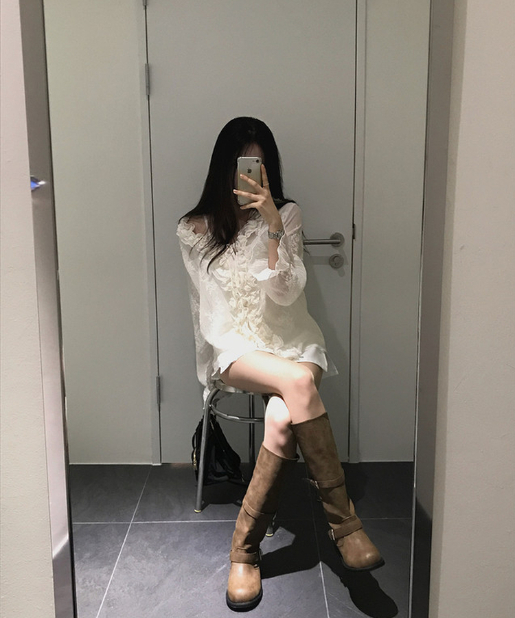 ワイドダブルバックルブーツ BROWN