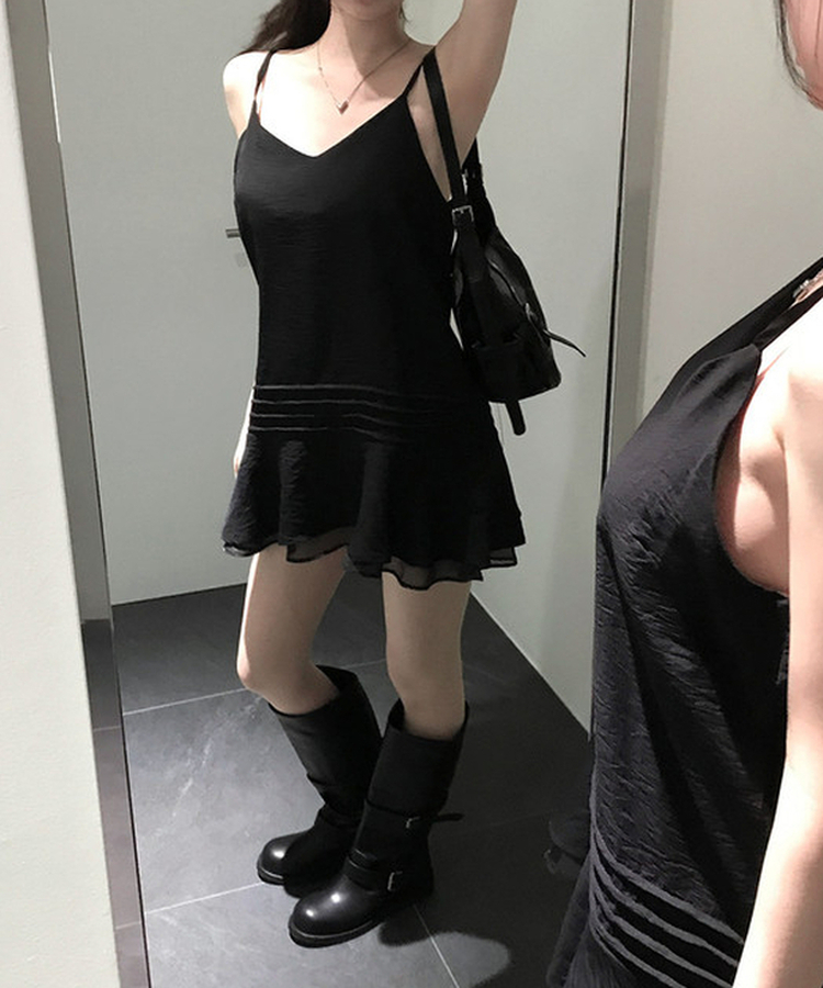 ワイドダブルバックルブーツ BLACK
