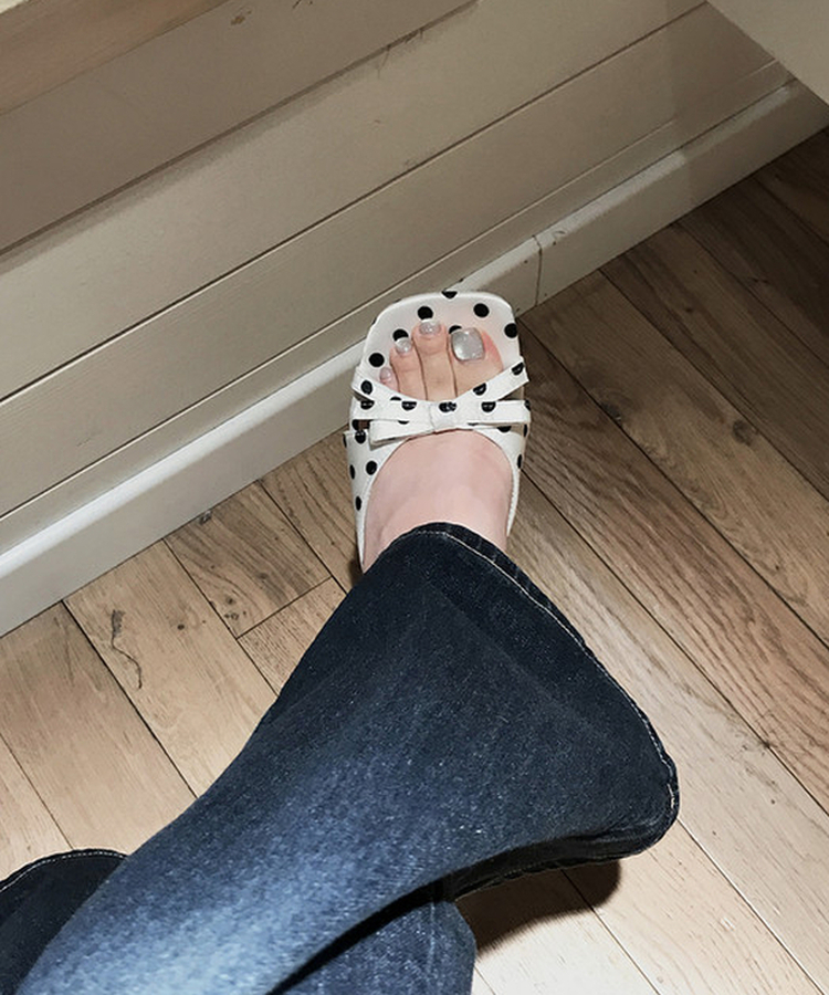 ドットスリングミュールサンダル WHITE