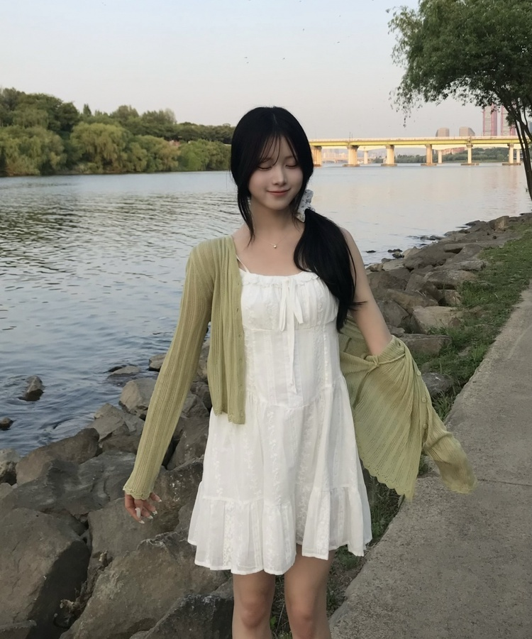 프릴 캐미솔 미니 원피스 화이트