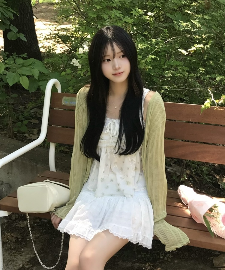 꽃무늬 플레어 캐미솔 민트