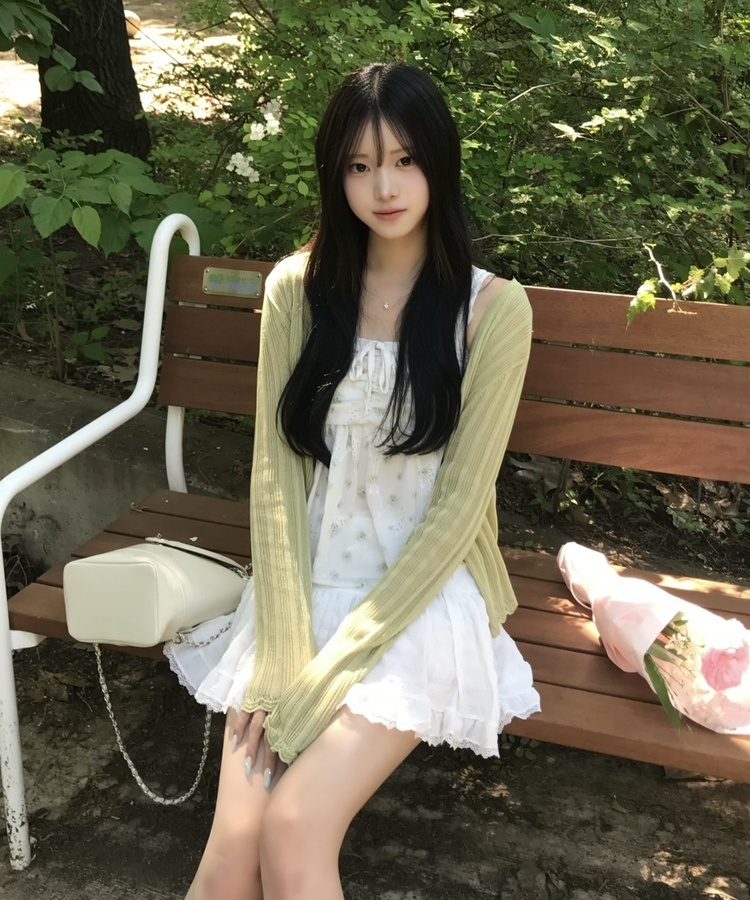 꽃무늬 플레어 캐미솔 민트